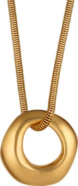 CHRISTINA CARUSO Organic Circle Pendant Necklace