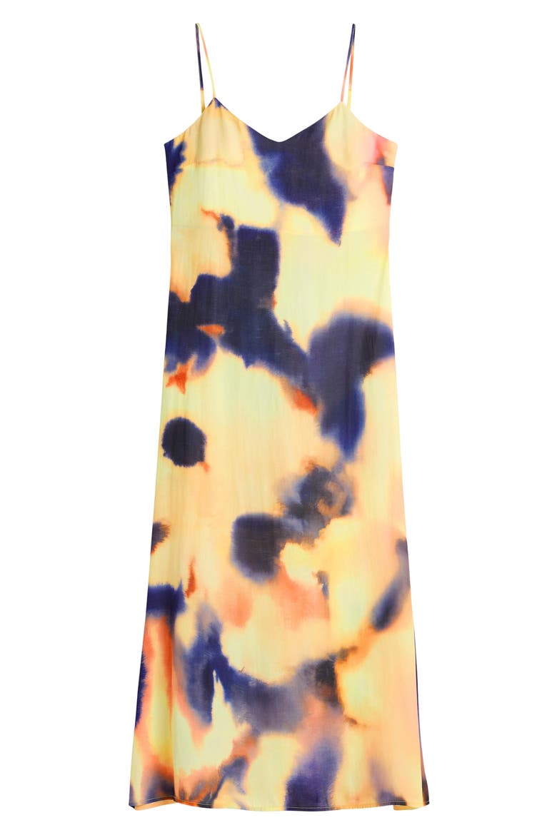 Sleeveless Midi Dress, Alternate, color, BLACK/ YELLOW