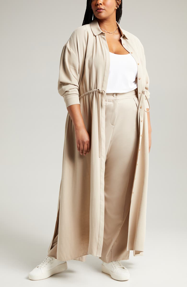 Nordstrom Tie Waist Long Sleeve Shirtdress, Main, color,