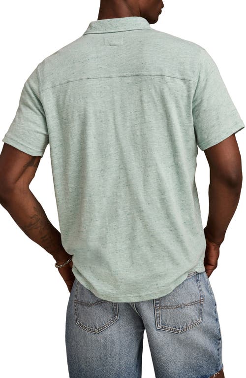 Lucky Brand Short Sleeve Marled Linen Button-up Shirt