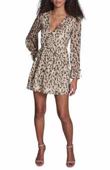 Printed Chiffon Lurex Long Sleeve Dress