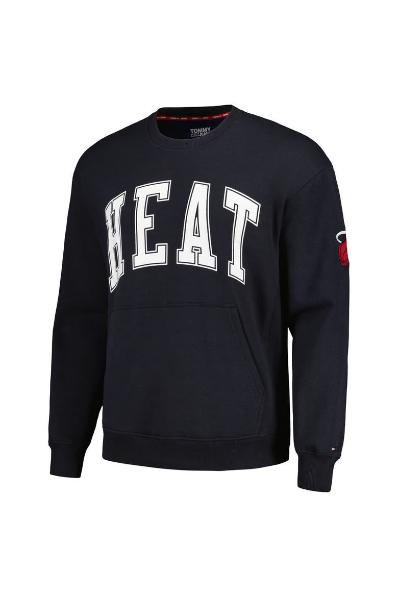 Men's Tommy Jeans Black Miami Heat Henry Pullover Sweatshirt, Alternate, color, Black