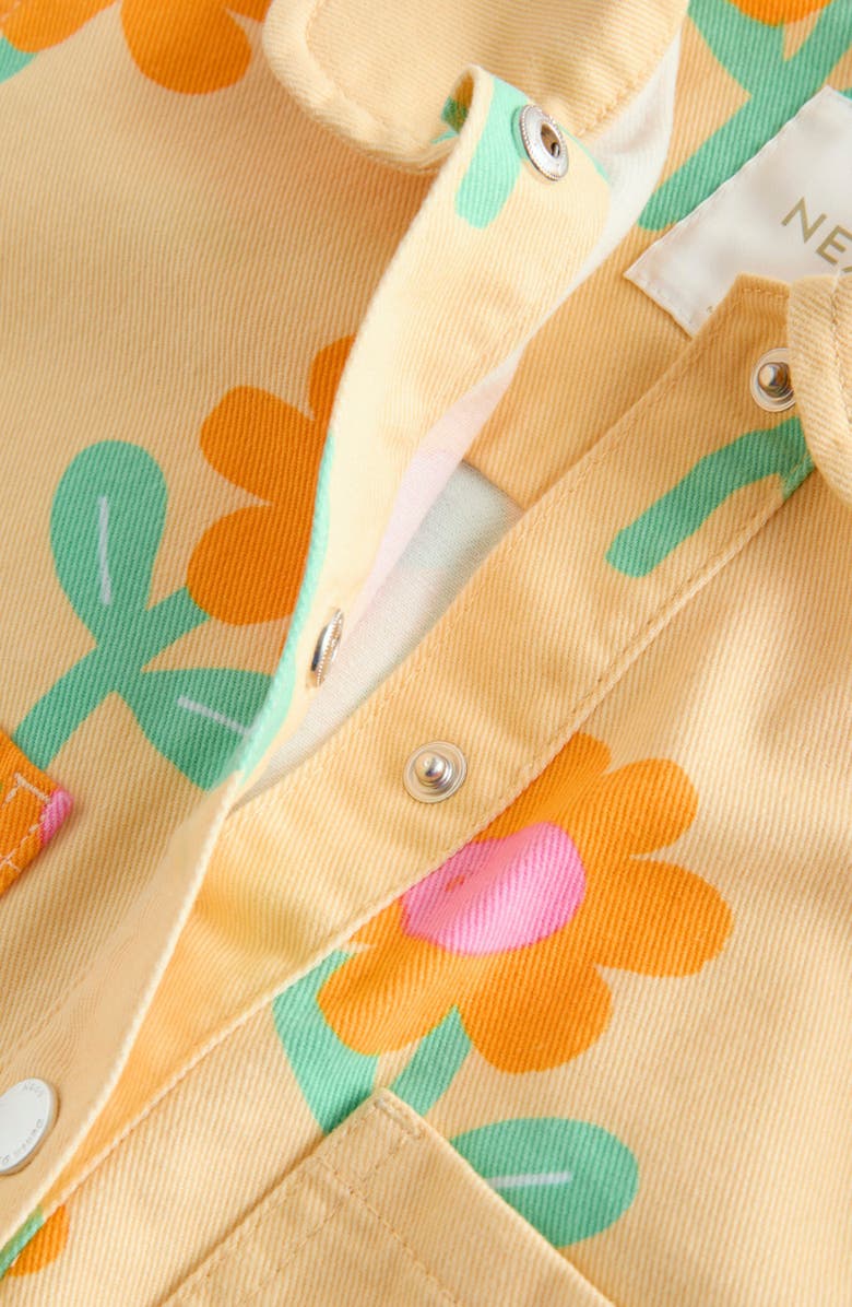 NEXT Kids' Cotton Twill Snap-Up Shirt & Shorts Set, Alternate, color, Yellow