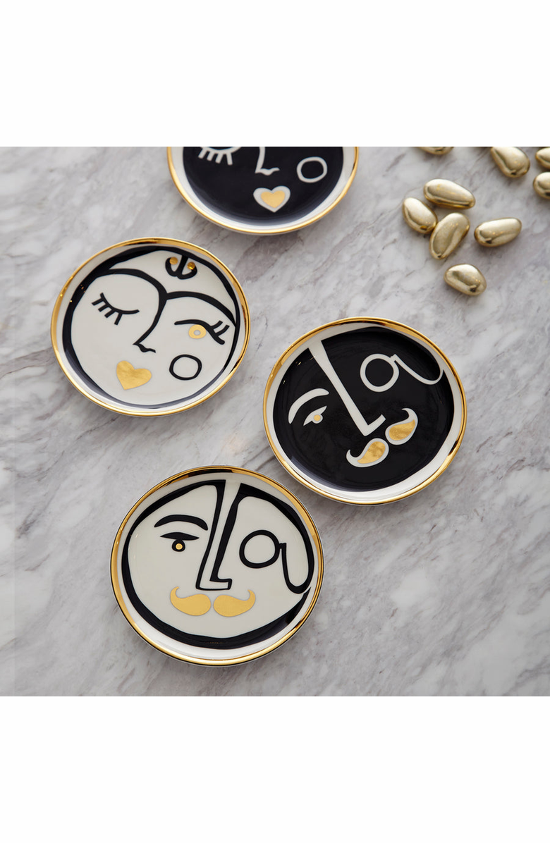 Jonathan Adler Marseilles Coaster Set, Alternate, color, White / Black / Gold
