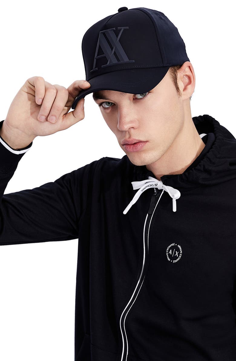 Armani Exchange Rubber Logo Baseball Cap, Alternate, color, 