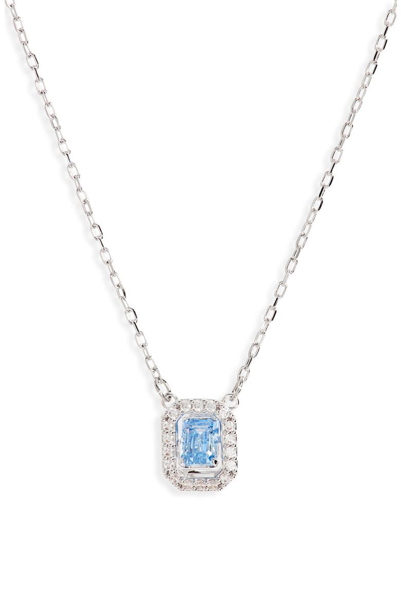Una Crystal Pendant Necklace, Main, color, BLUE