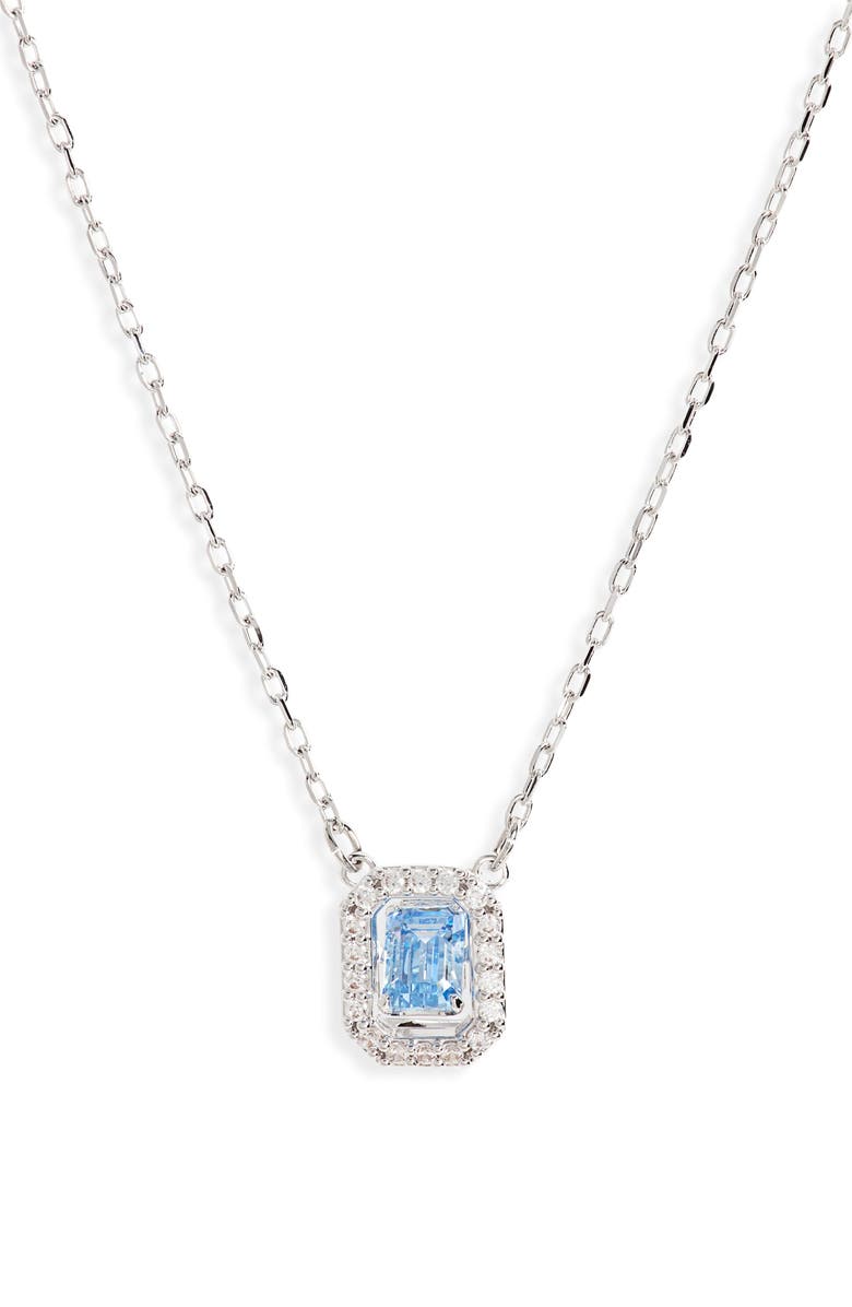 Swarovski Una Crystal Pendant Necklace, Main, color, Blue