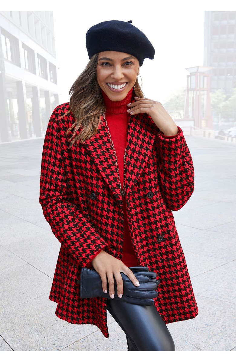 Jessica London A-Line Wool Peacoat, Alternate, color, Black