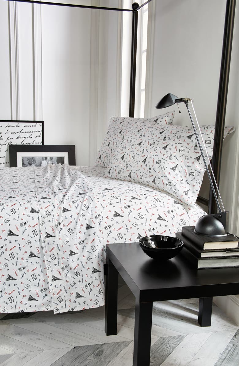 KARL LAGERFELD PARIS Love from Paris Sheet Set, Alternate, color,