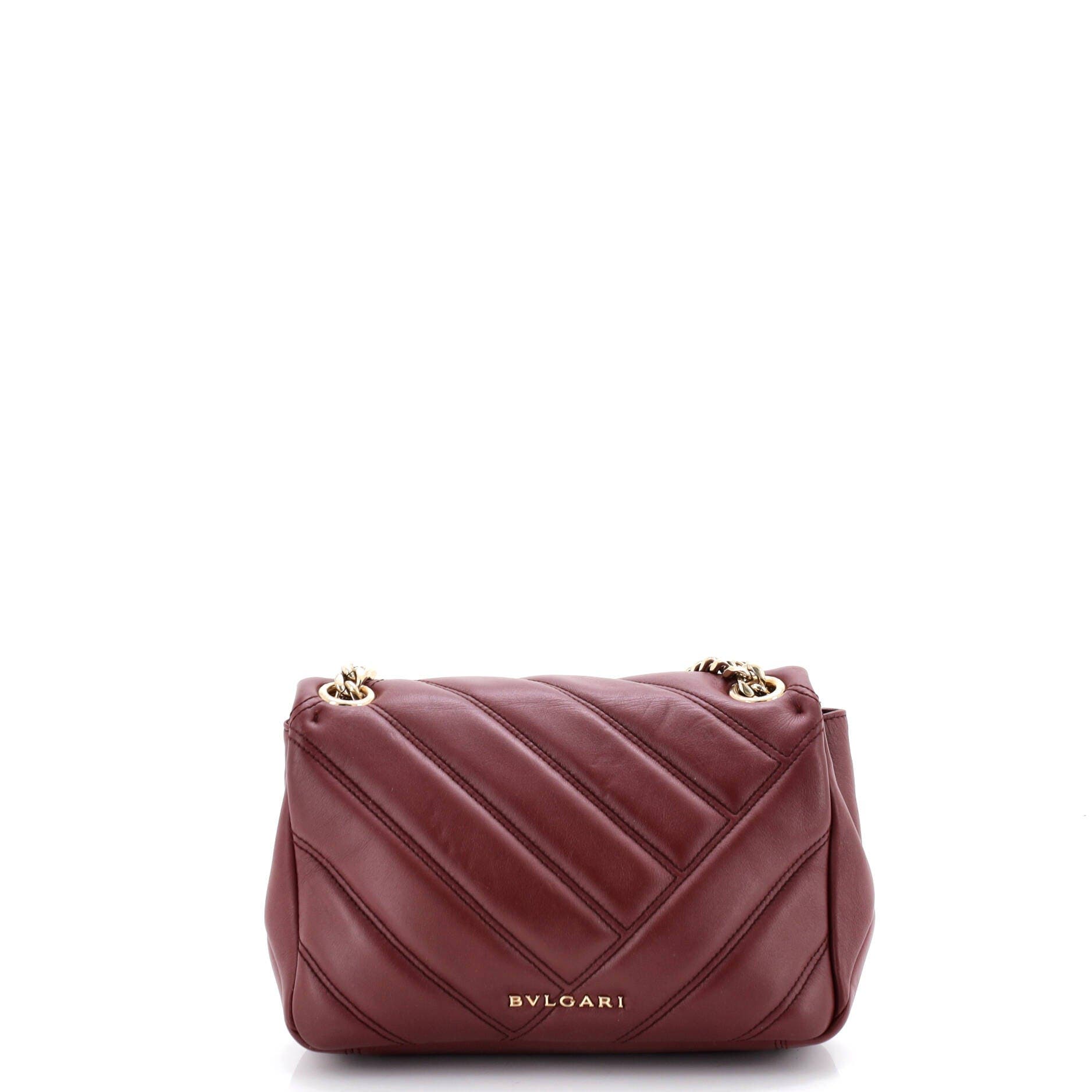 Serpenti Cabochon Shoulder Bag Diagonal Quilted Leather Small, Alternate, color, Red