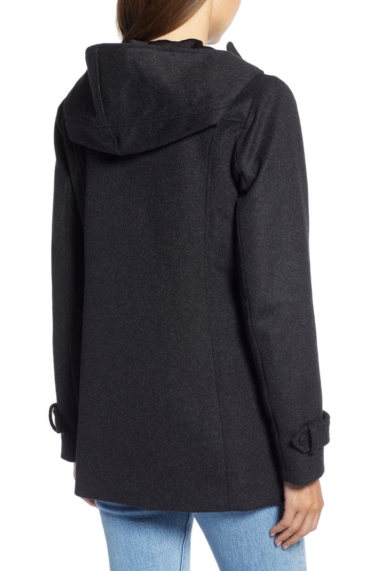 Roslyn Waterproof Lambswool Blend Hooded Coat, Alternate, color, CHARCOAL