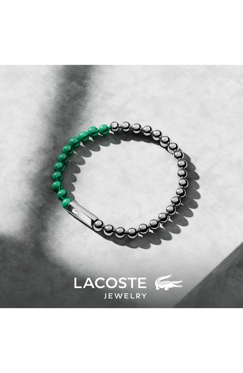 Lacoste Men's Scottie Bracelet, Alternate, color, Silver / Green