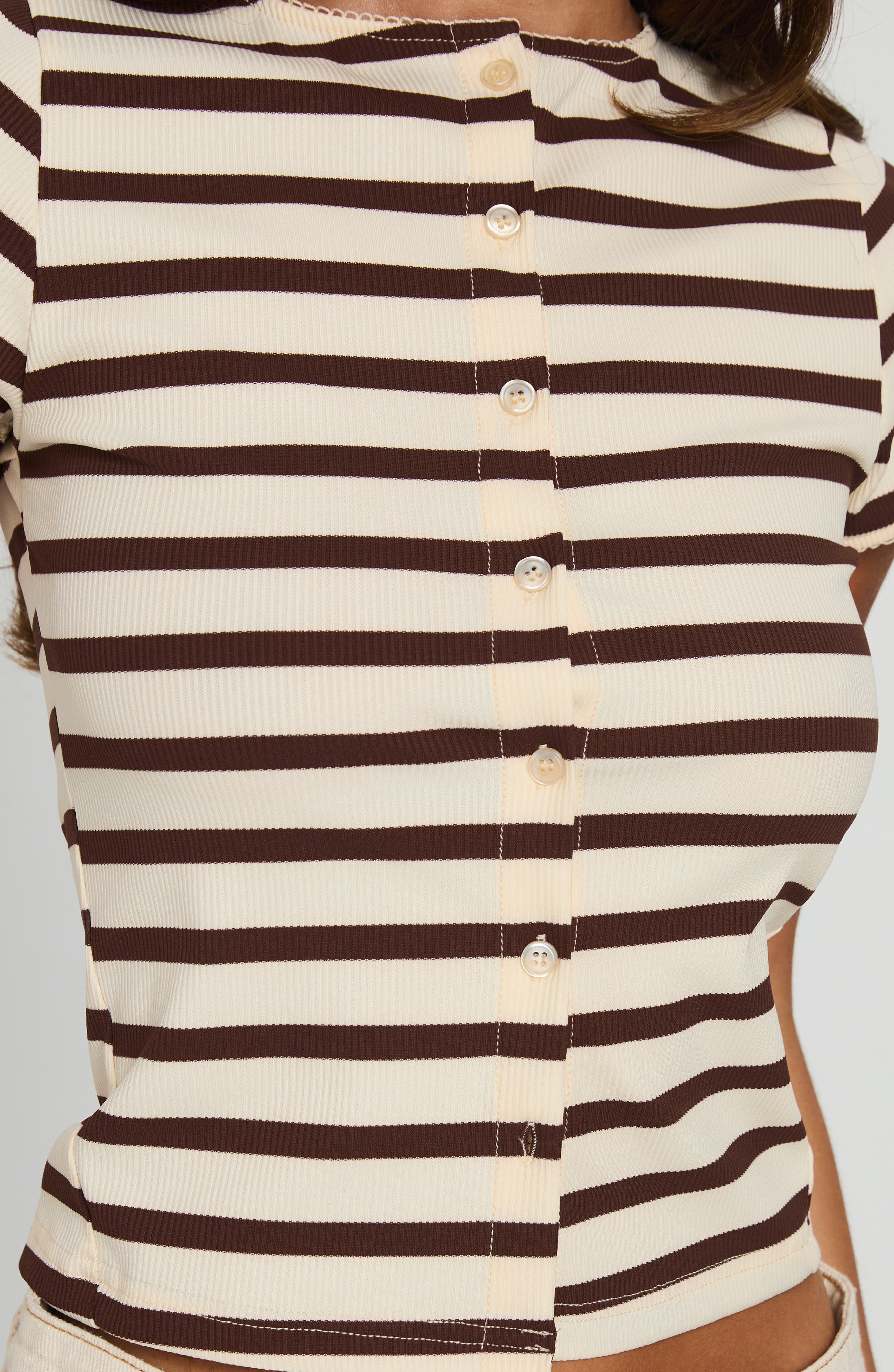 Princess Polly Marvella Striped Button Up Top (Women) | Nordstrom