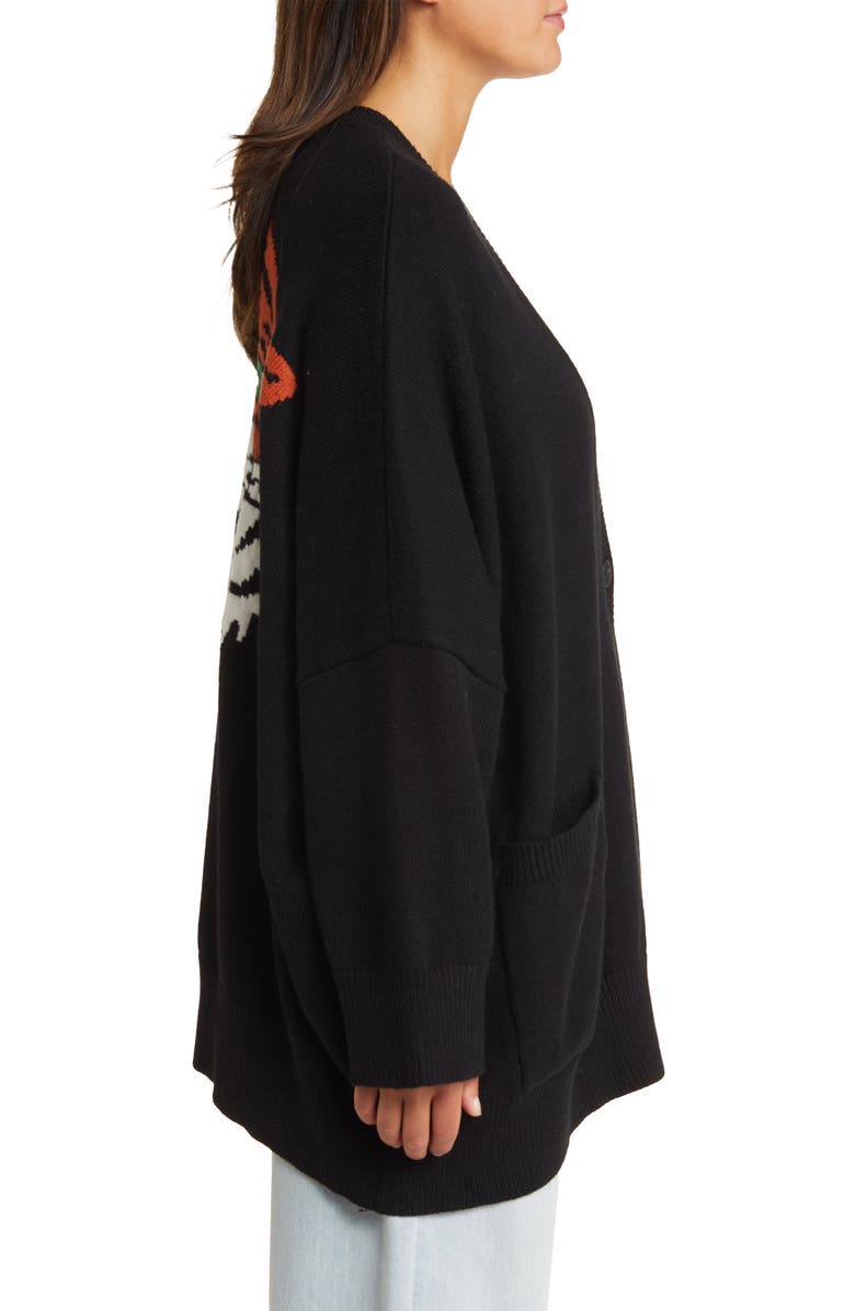 Dressed in Lala Tiger Oversize Cardigan, Alternate, color, Tiger Head