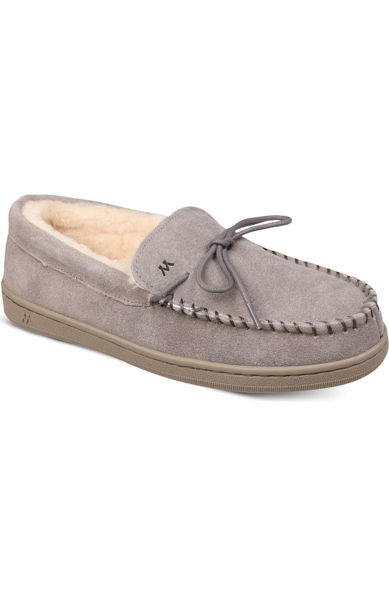 Mykos Theo Faux Shearling Slipper, Main, color, Smoke/ Herringbone