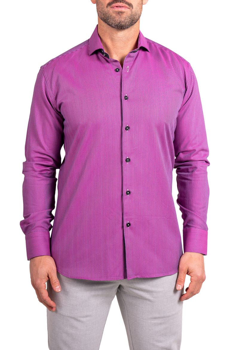 Einstein Ascension Contemporary Fit Button-Up Shirt, Main, color, PURPLE
