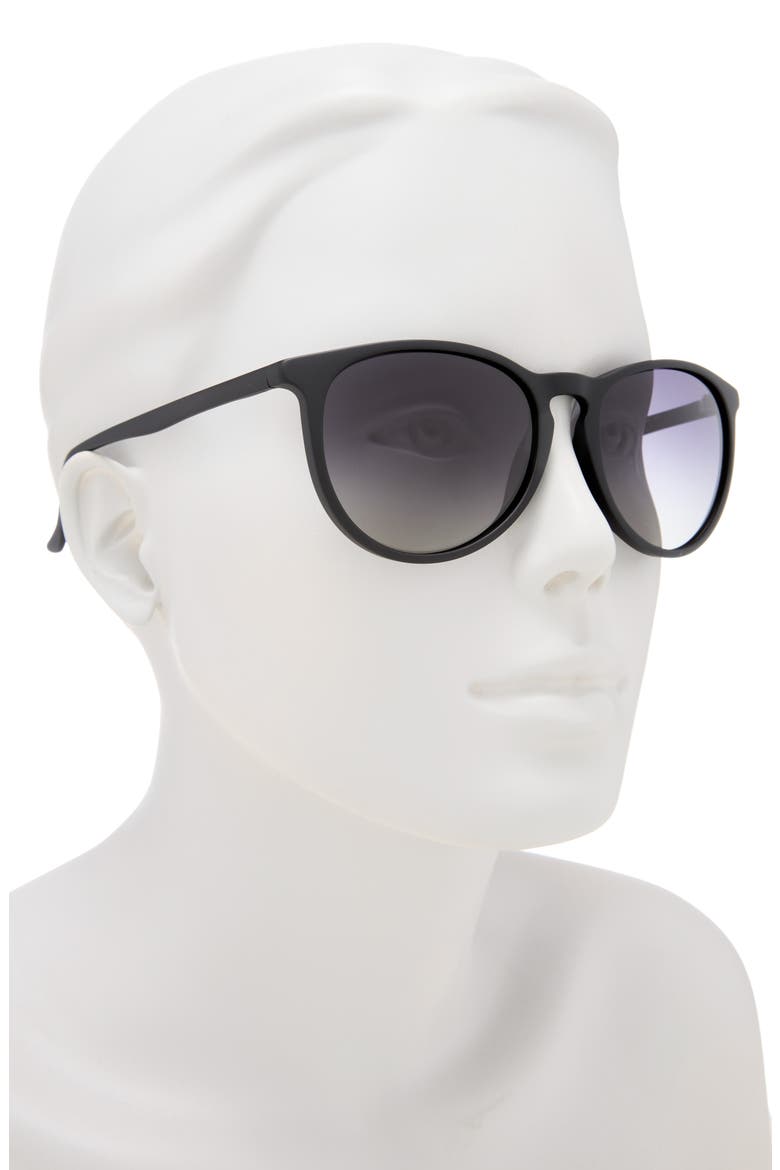 55mm Vintage Round Sunglasses, Alternate, color, MATTE BLACK