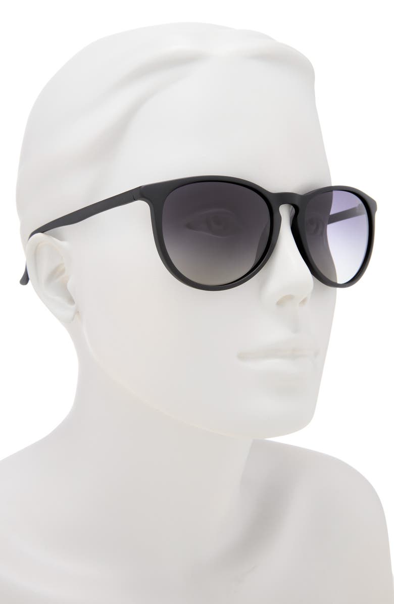 Cole Haan 55mm Vintage Round Sunglasses, Alternate, color, Matte Black