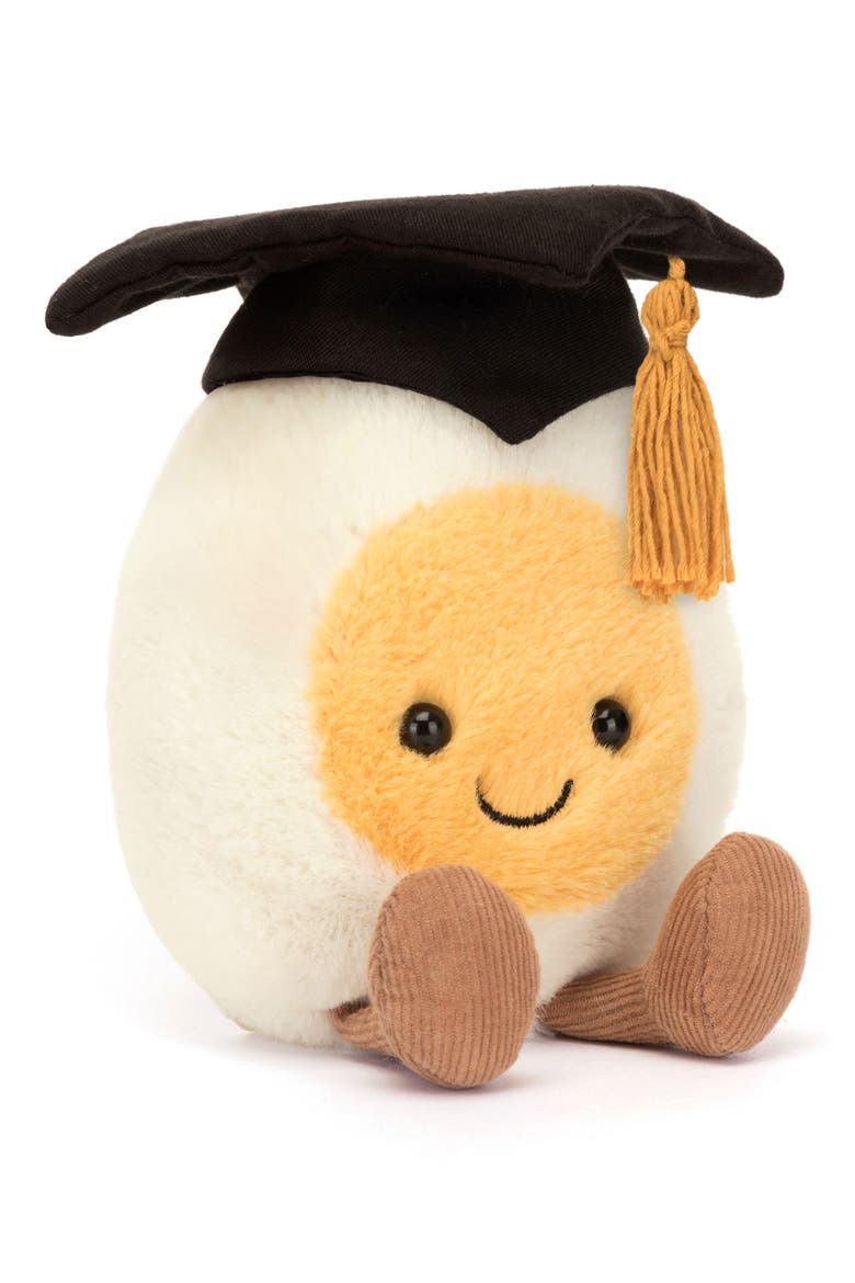 Amusable Graduate Boiled Egg Plush Toy, Main, color, MULTI