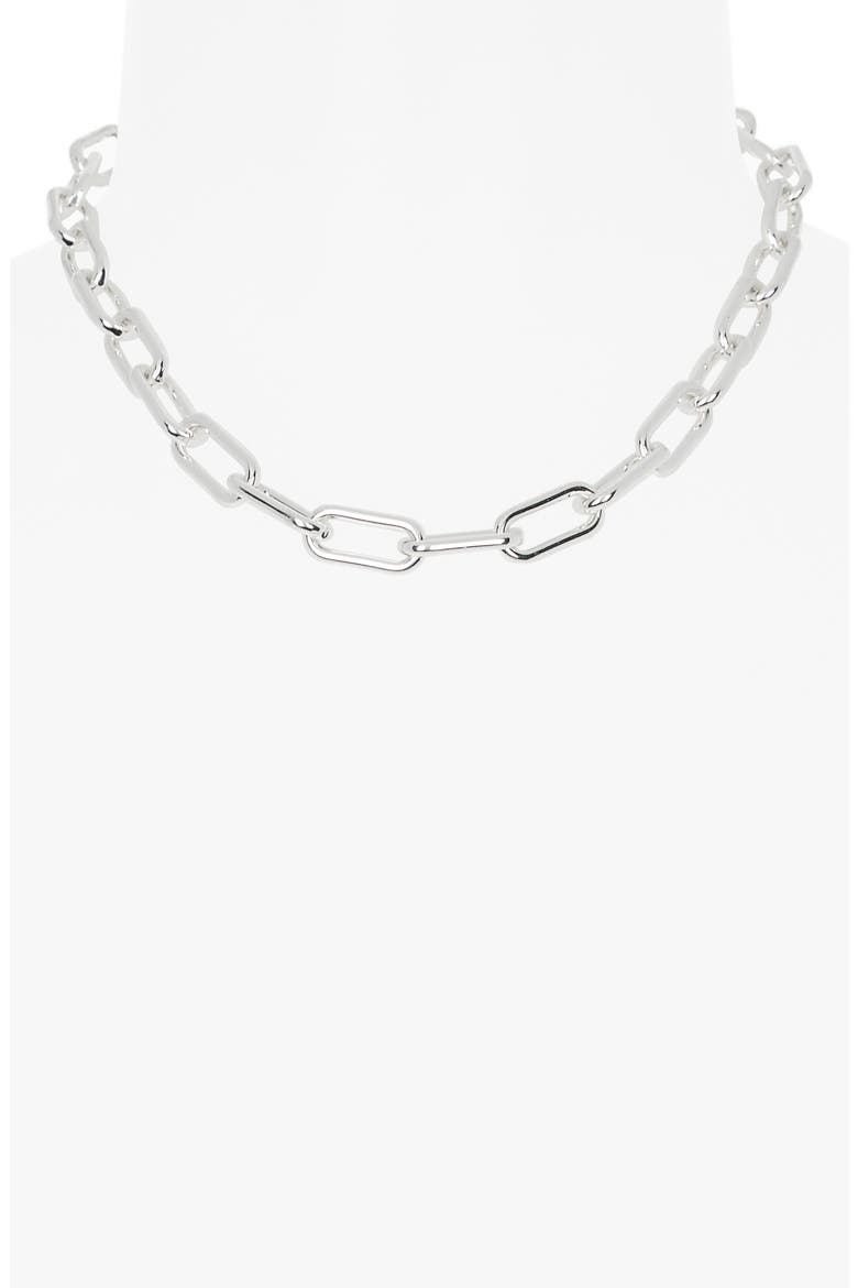 Chain Link Necklace, Alternate, color, SILVER