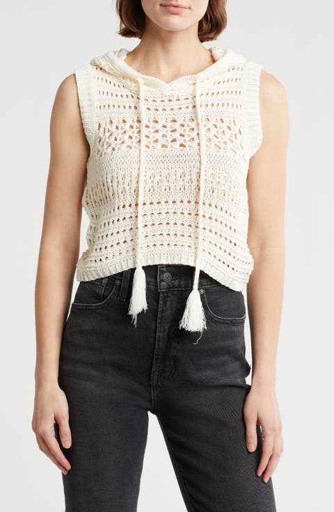 Ellie Open Stitch Sleeveless Hoodie