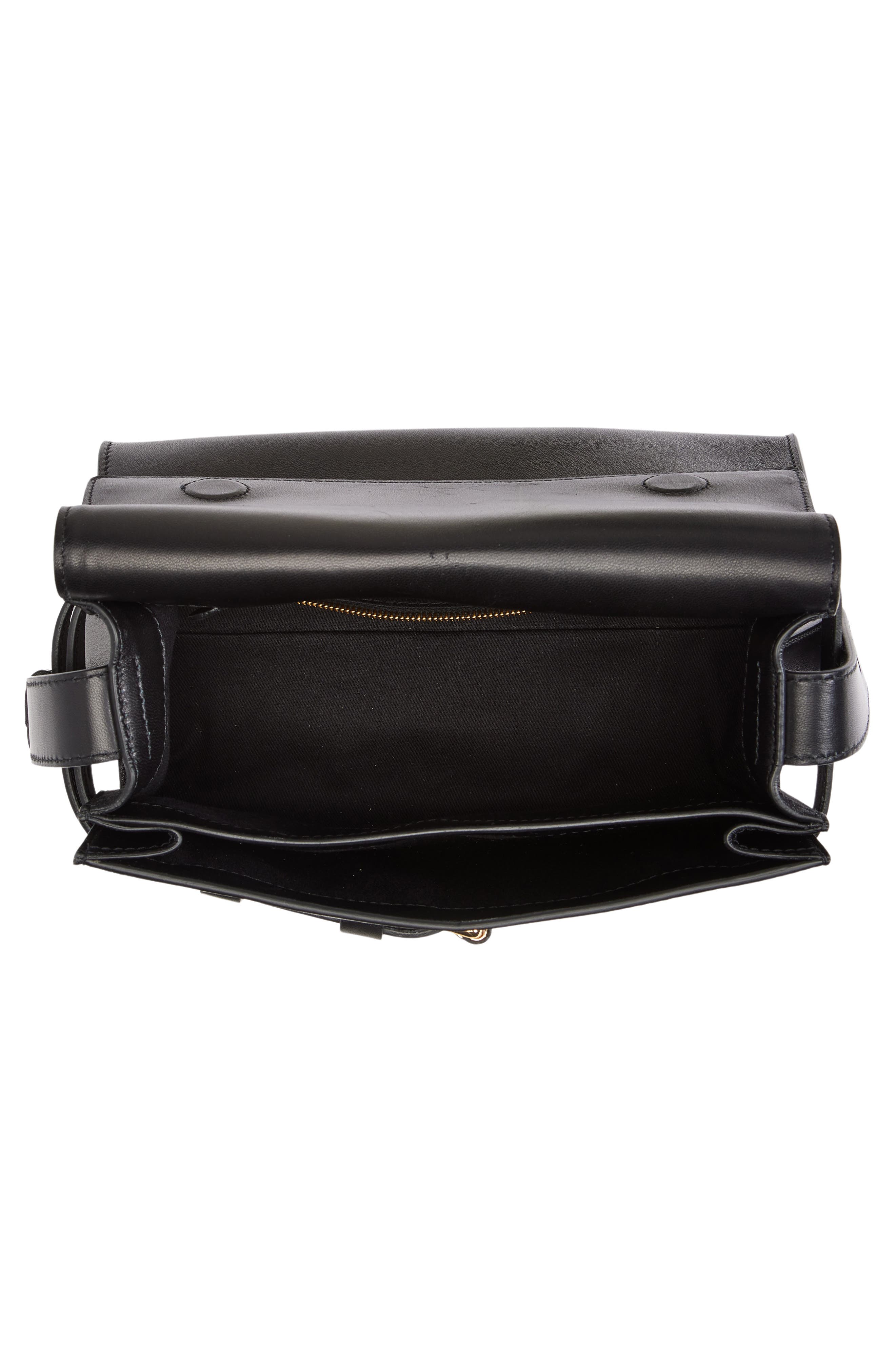 Moschino Small Tie Me Leather Shoulder Bag, Alternate, color, 