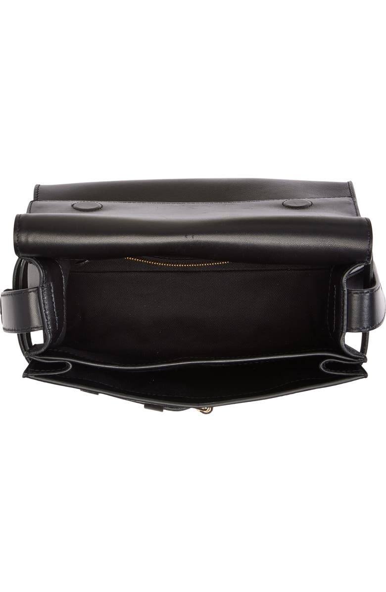 Moschino Small Tie Me Leather Shoulder Bag, Alternate, color,