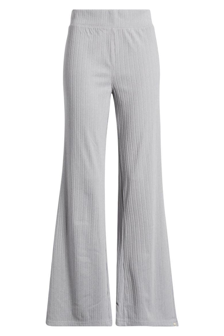Cosy Rib Flare Leg Pants, Alternate, color, GREY MARLE