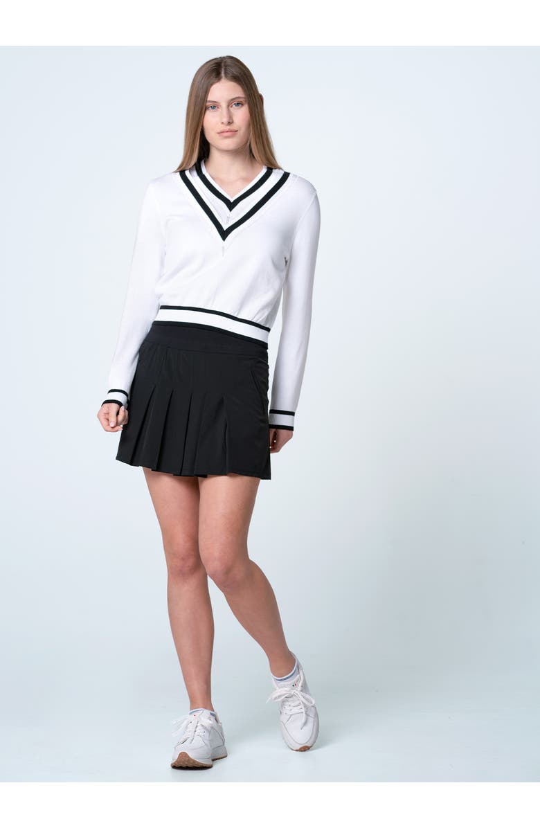 Lucky in Love Victory V-Neck Sweater, Alternate, color, White