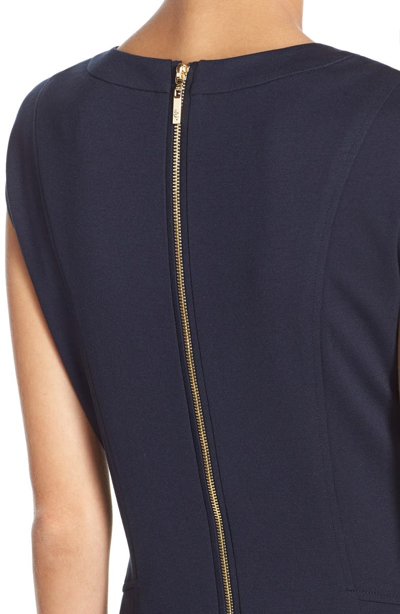 Eliza J Cap Sleeve Ponte Fit & Flare Dress, Alternate, color, 