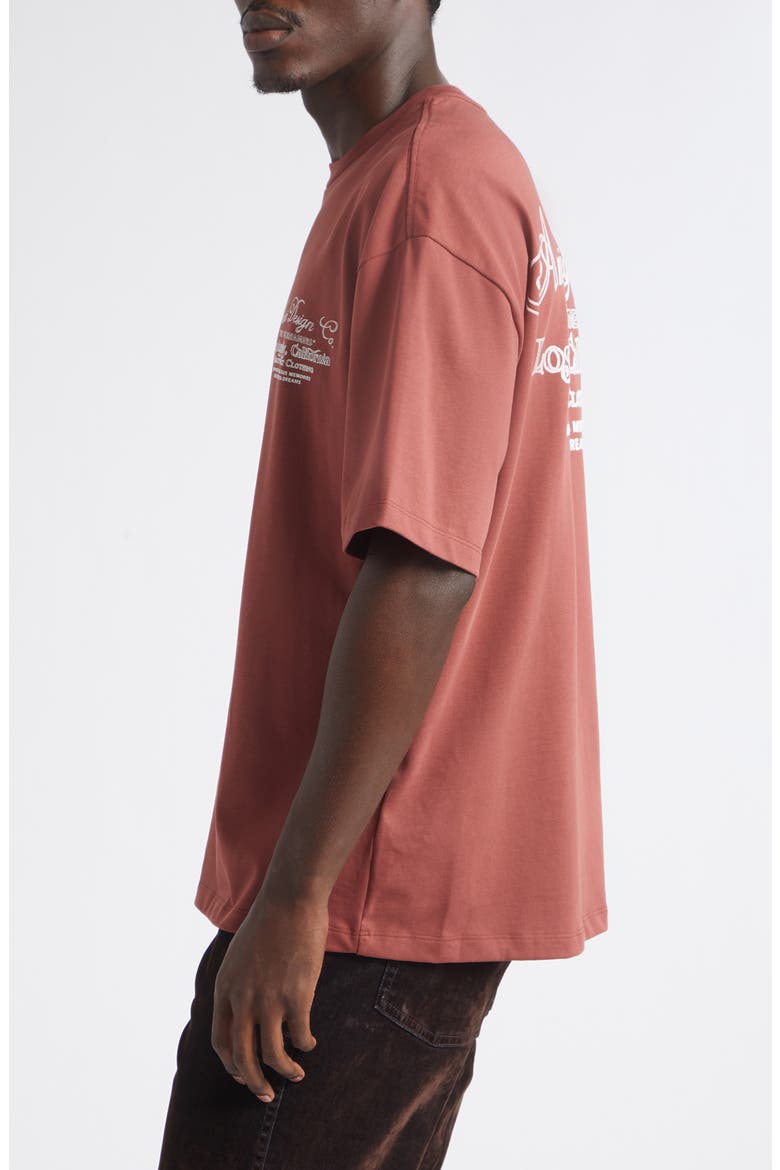 Oversize Dreamers Embroidered T-Shirt, Alternate, color, BRICK