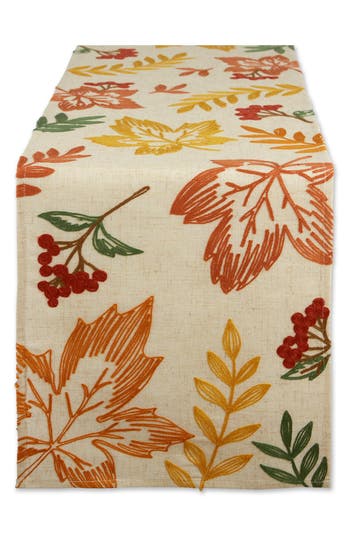 Design Imports Scattered Leaves Table Runner In Neutral