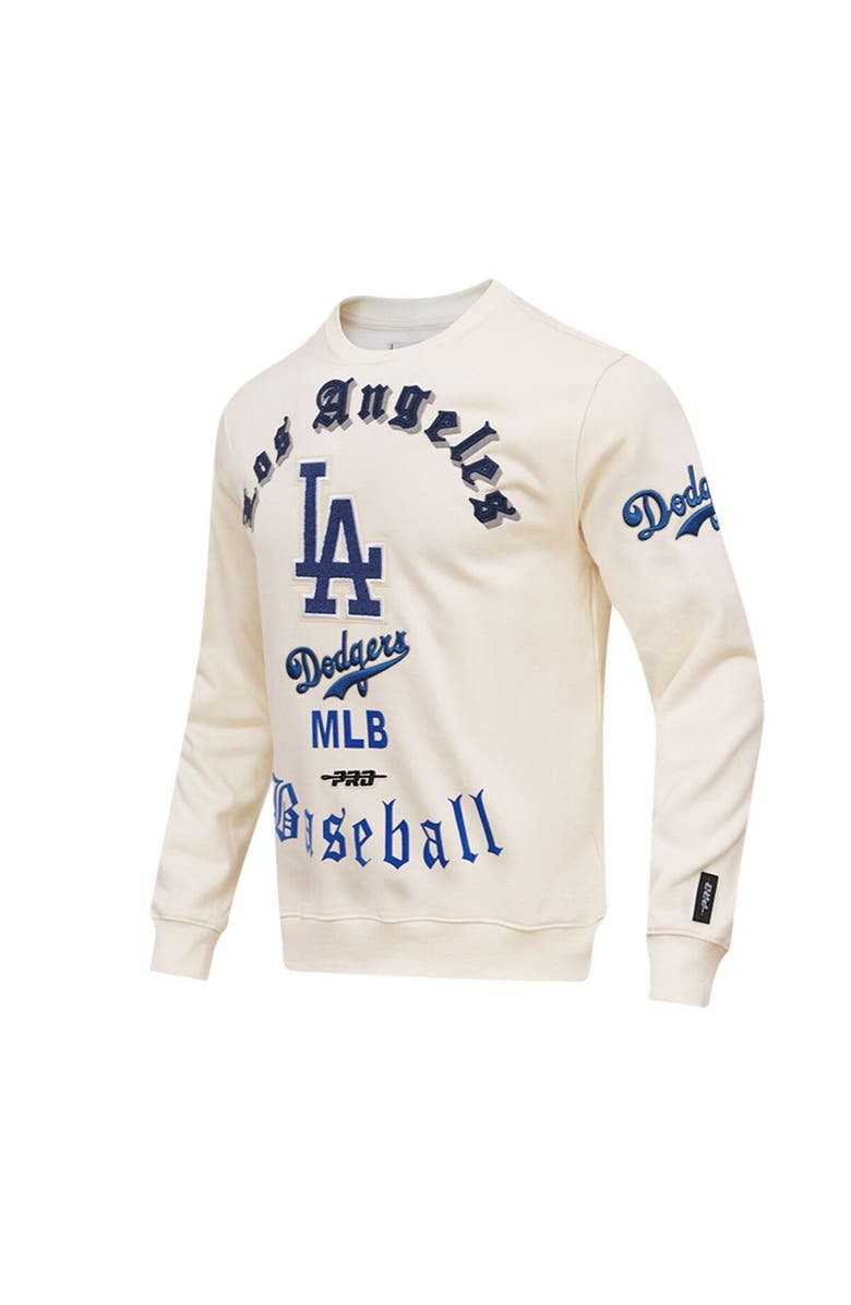 PRO STANDARD Men's Pro Standard Cream Los Angeles Dodgers Cooperstown Collection Retro Old English Pullover Sweatshirt, Alternate, color, 