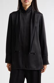 Jil Sander Fluid Satin Shirt with Scarf Ties