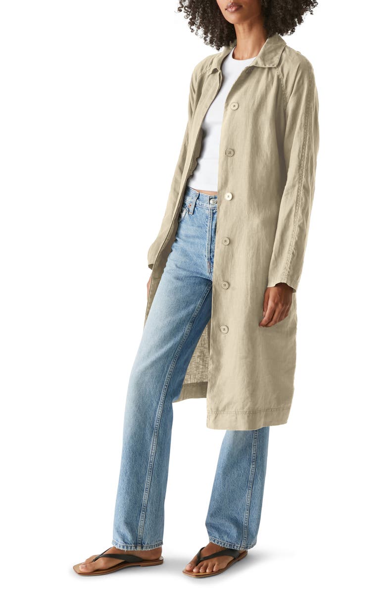 Michael Stars Belinda Belted Linen Coat, Alternate, color, 