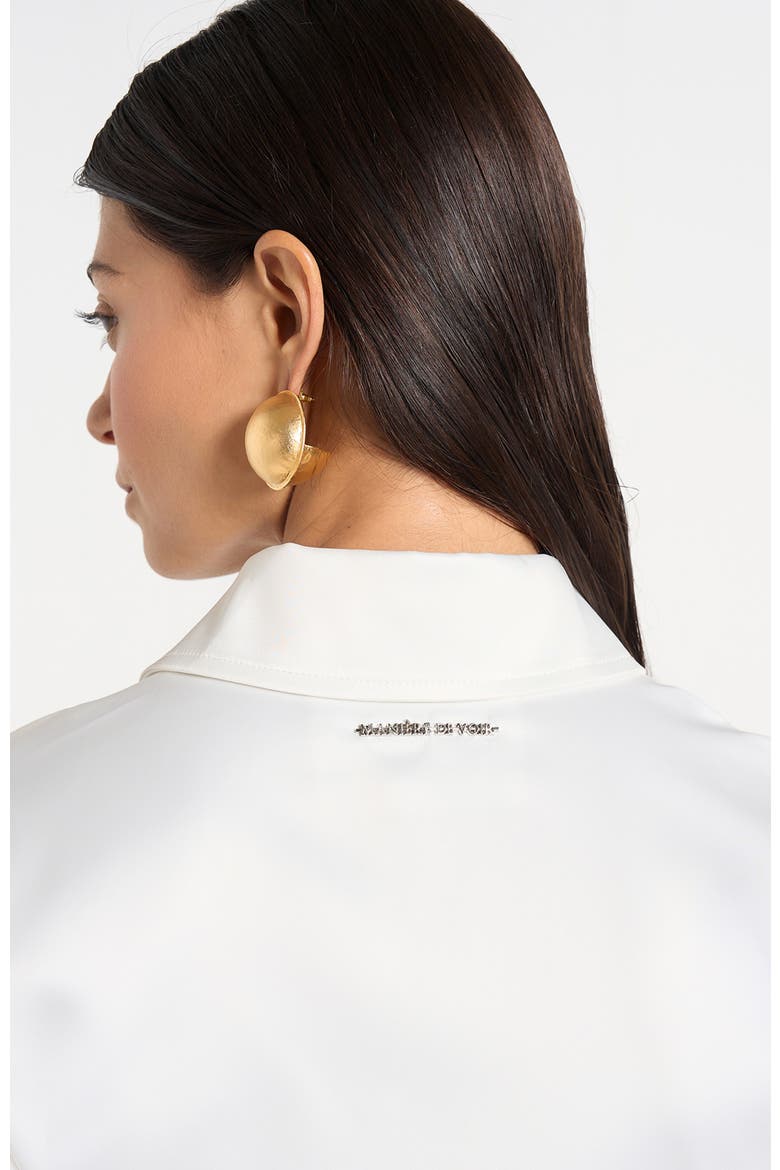 Sonia Satin Cinch Shirt, Alternate, color, White