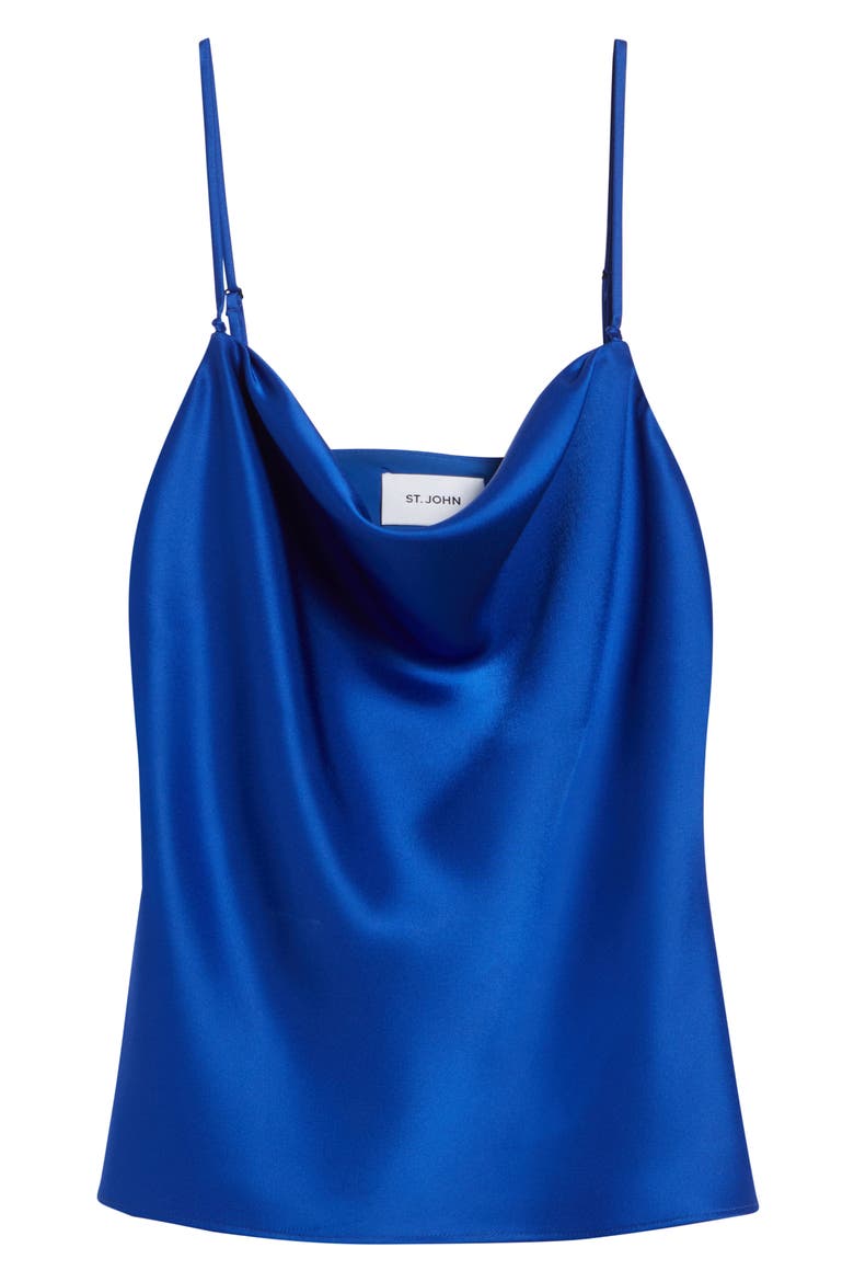 Monroe Liquid Satin Camisole Top, Alternate, color, COBALT