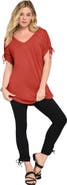 Roaman's Plus Size Ruched Sleeve Ultra Drape Tunic