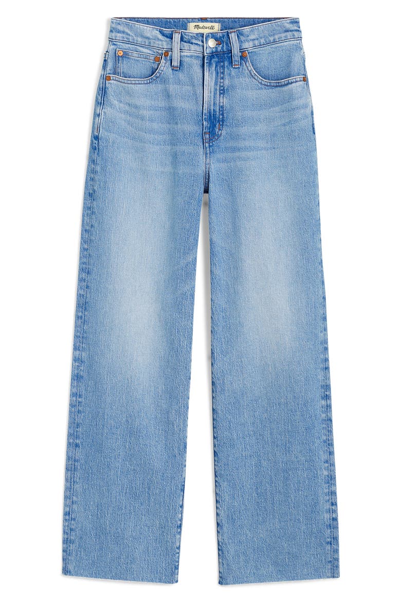 The Perfect Raw Hem Wide Leg Crop Jeans, Alternate, color, ALTOONA WASH