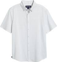 Mizzen+Main Halyard Trim Fit Geo Print Short Sleeve Button-Up Shirt