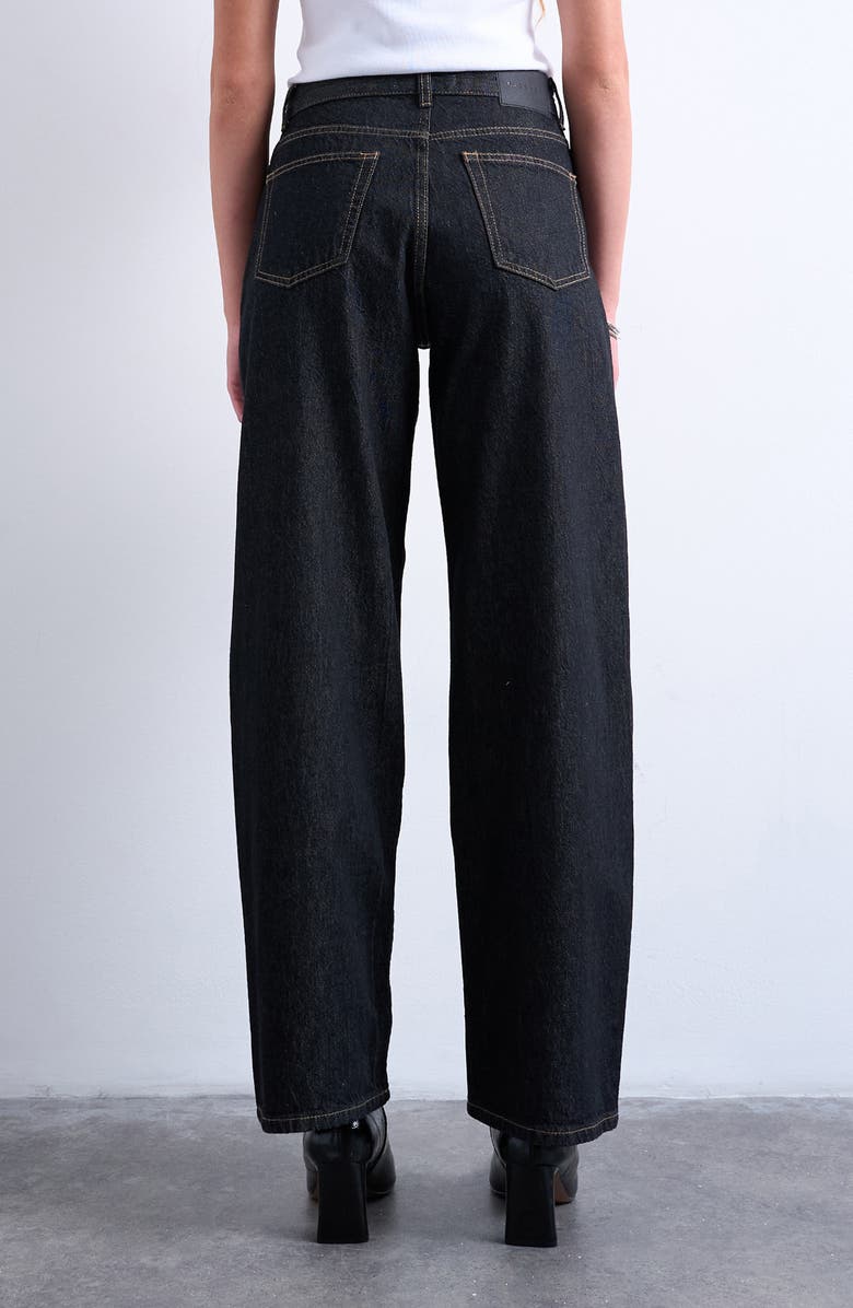 Topshop Column Mid Rise Jeans, Alternate, color, Black