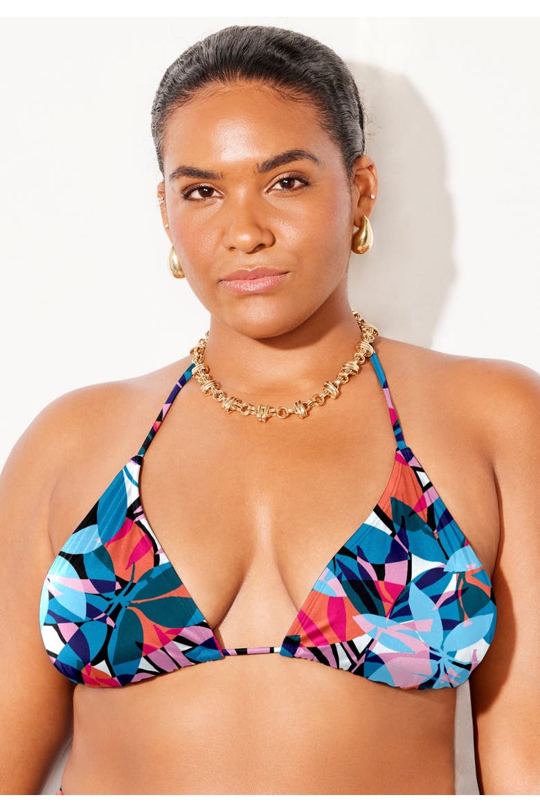Essential String Triangle Bikini Top, Alternate, color, Rio Tropical
