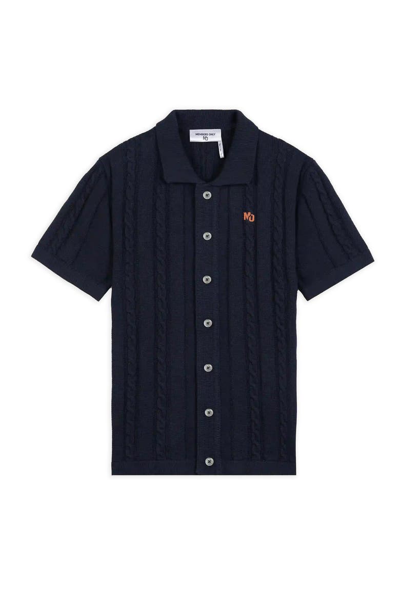 Men's JC Polo Cable-Knit Sweater, Alternate, color, Navy