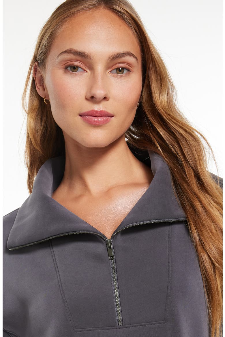 Ultra Soft Half Zip Tunic, Alternate, color, GREY FORGED