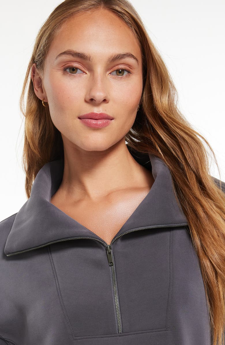 Zella Ultrasoft Half Zip Tunic, Alternate, color, Grey Forged