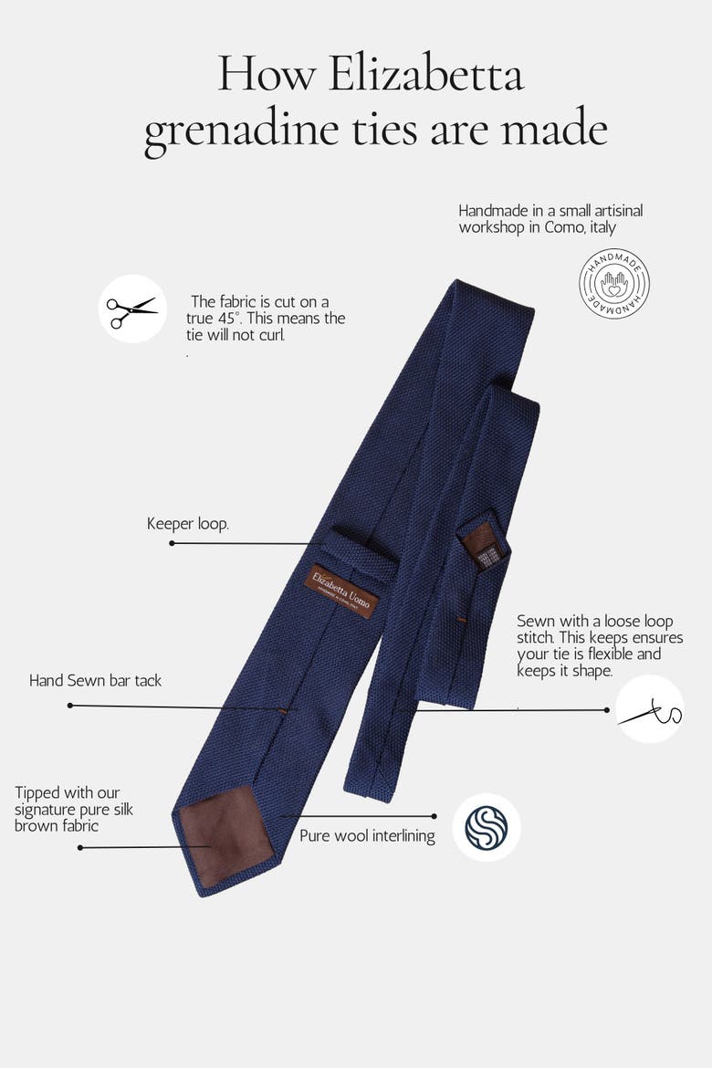 Mocha - Extra Long Silk Grenadine Tie for Men, Alternate, color, Dark Brown