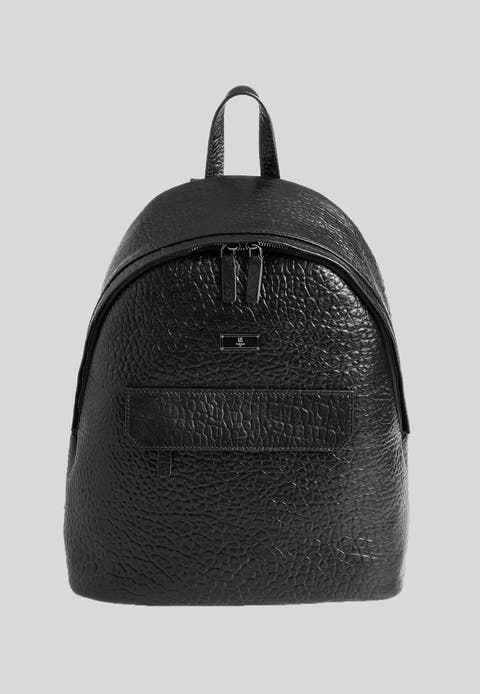 Genuine Leather Elephant Pattern Backpack