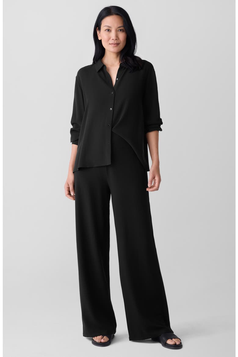 High Waist Jersey Wide Leg Pants, Alternate, color, BLACK