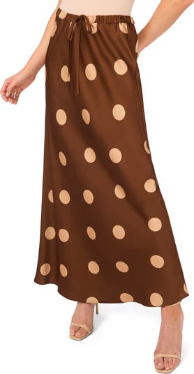 【6 ROKU】SQUARE DOT PRINT SKIRT & BLOUSE Black Button Front Skirt Midi, A Line Pleated Skirt With