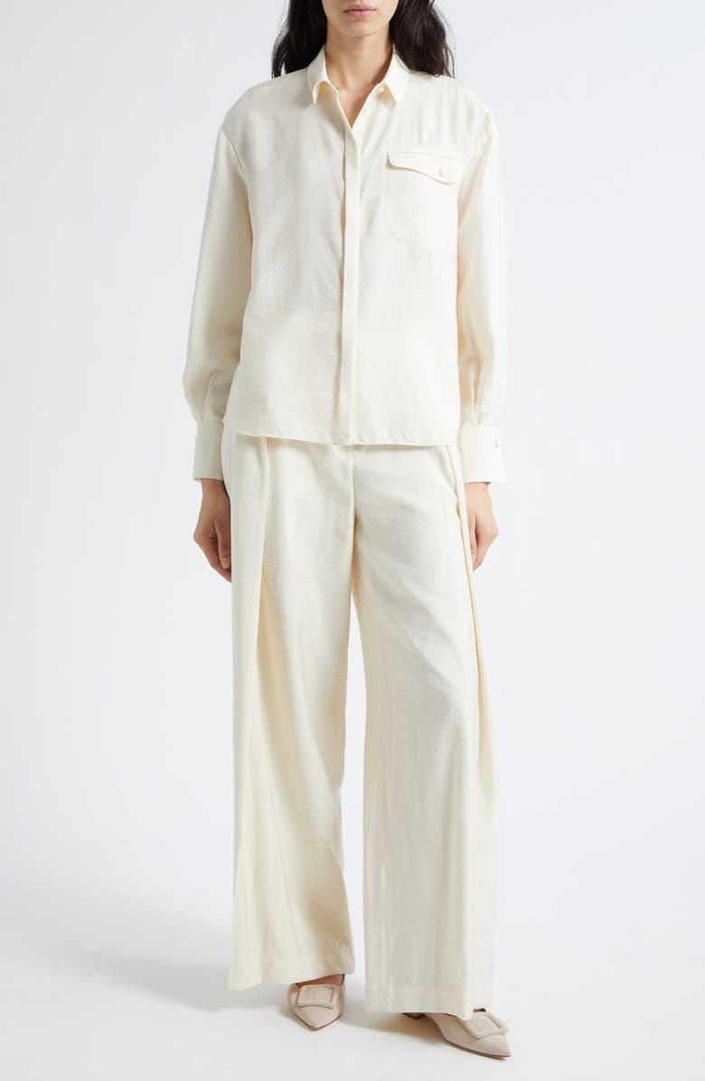 Emporio Armani Button-Up Shirt, Alternate, color, Ivory